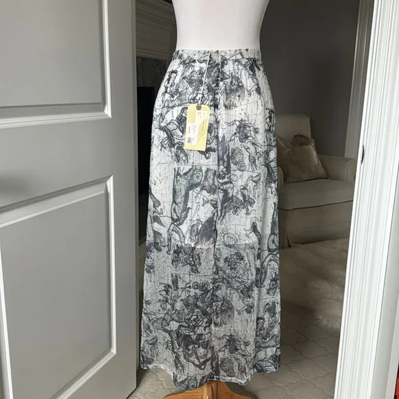 NWT Raquel Allegra Maxi Zodiac Print Skirt Sz 2
